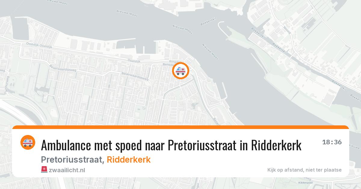 Ambulance met spoed naar Pretoriusstraat in Ridderkerk — 2 aug 2026