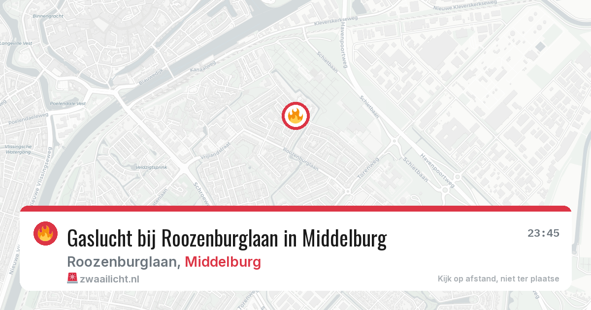 Gaslucht bij Roozenburglaan in Middelburg — 1 jul 2026