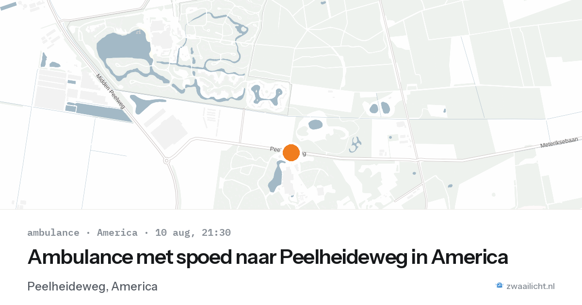 Ambulance met spoed naar Peelheideweg in America — 10 aug 2026
