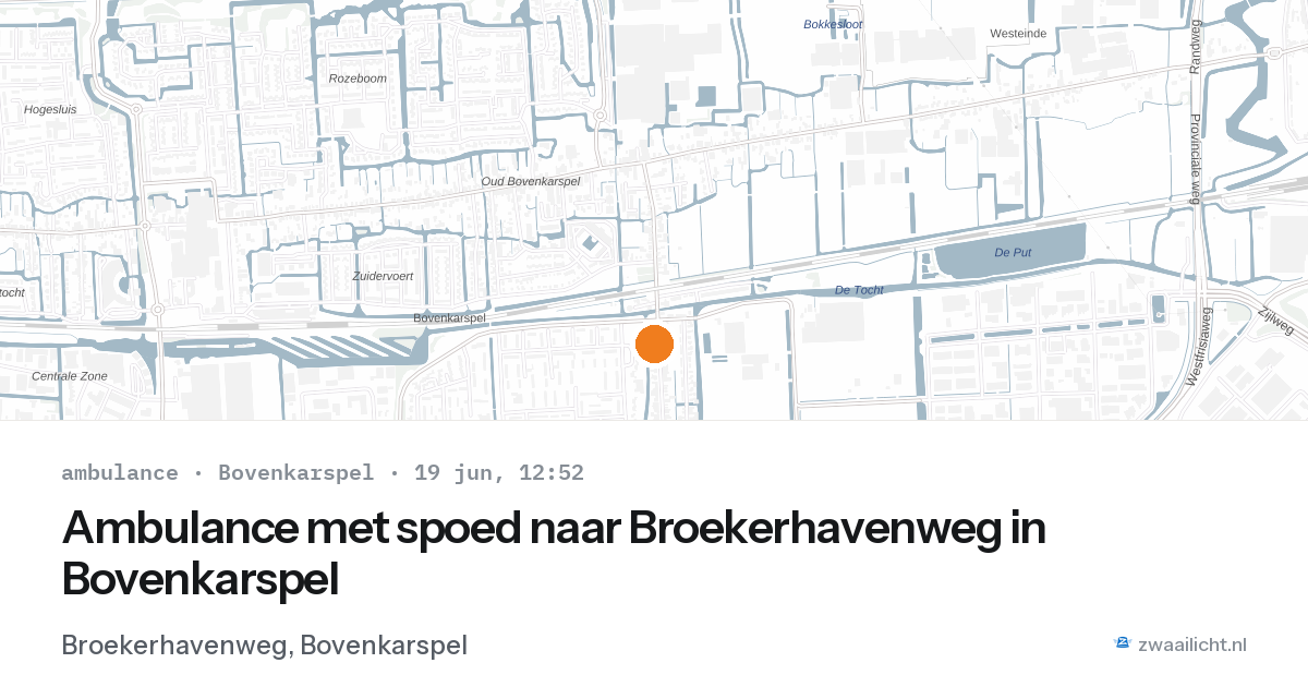 Ambulance met spoed naar Broekerhavenweg in Bovenkarspel — 19 jun 2026