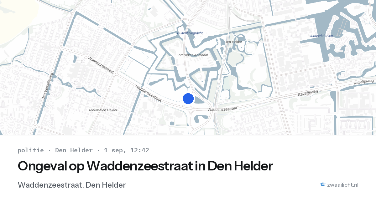 Ongeval op Waddenzeestraat in Den Helder — 1 sep 2026