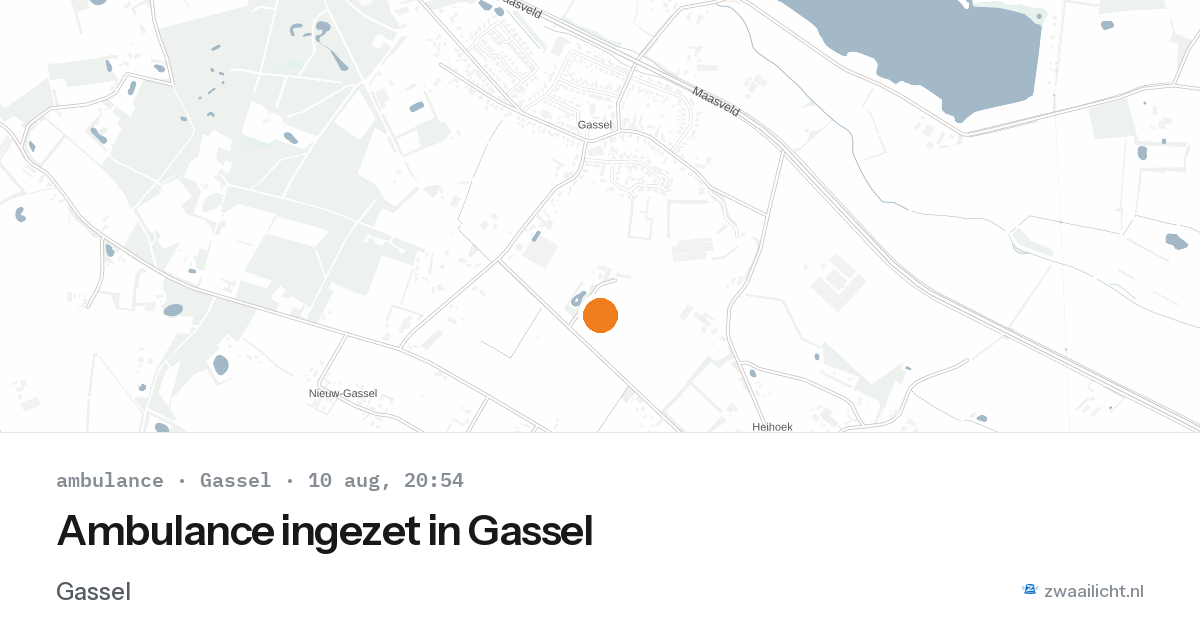 Ambulance ingezet in Gassel — 10 aug 2026