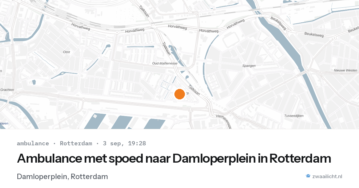 Ambulance met spoed naar Damloperplein in Rotterdam — 3 sep 2026