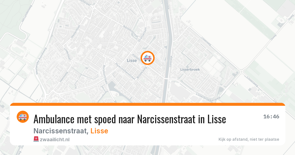 Ambulance met spoed naar Narcissenstraat in Lisse — 4 mei 2026