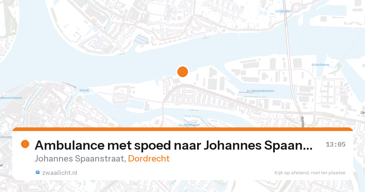 Ambulance met spoed naar Johannes Spaanstraat in Dordrecht — 28 aug 2026