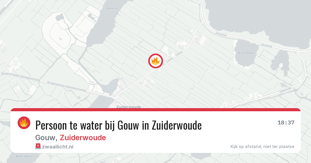 Persoon te water bij Gouw in Zuiderwoude — 29 jul 2026