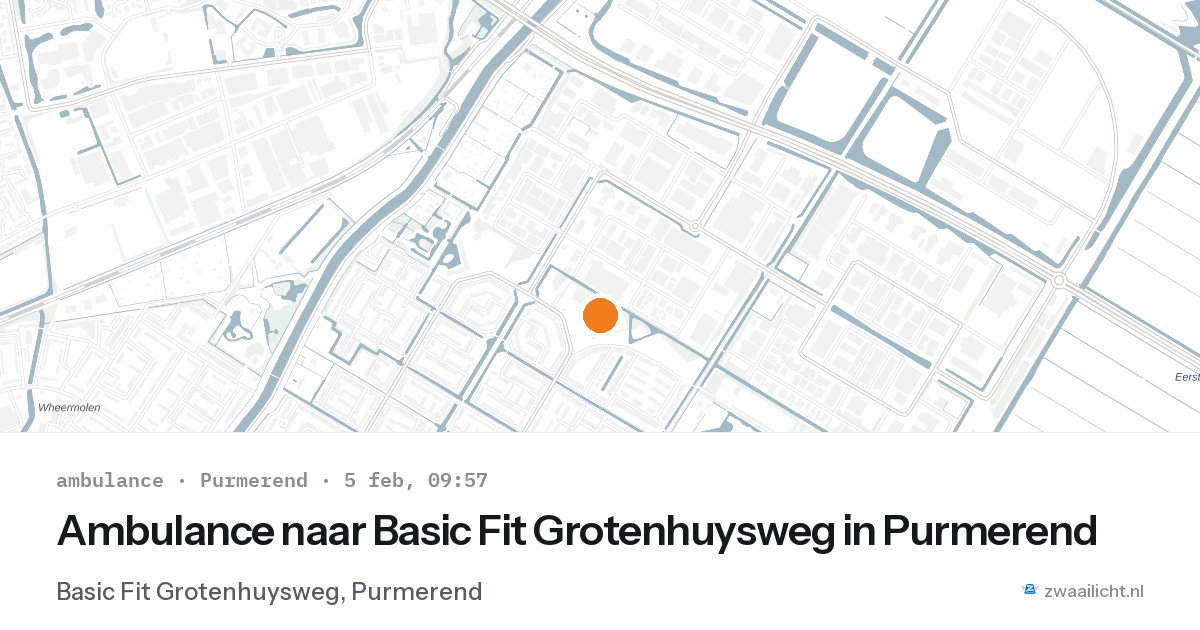 Ambulance naar Basic Fit Grotenhuysweg in Purmerend — 5 feb 2026