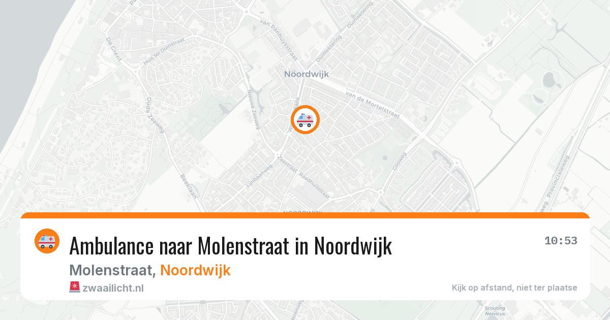 Ambulance naar Molenstraat in Noordwijk — 7 aug 2026