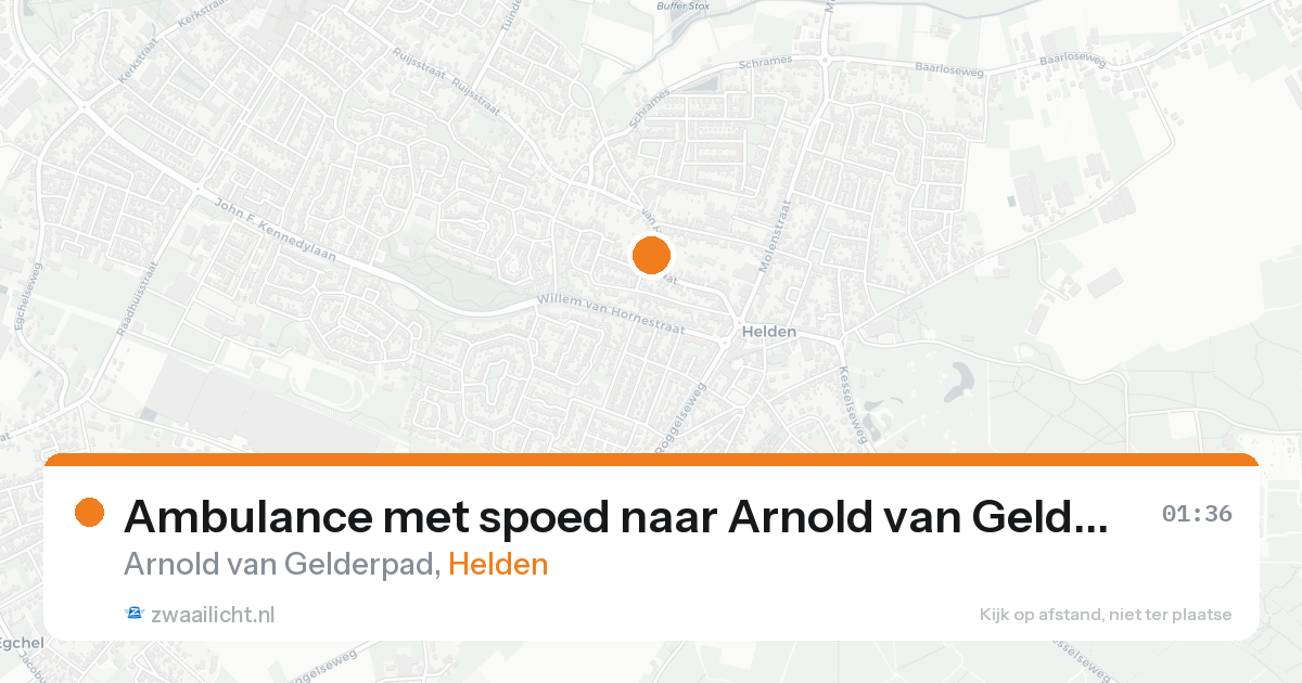 Ambulance met spoed naar Arnold van Gelderpad in Helden — 23 aug 2026