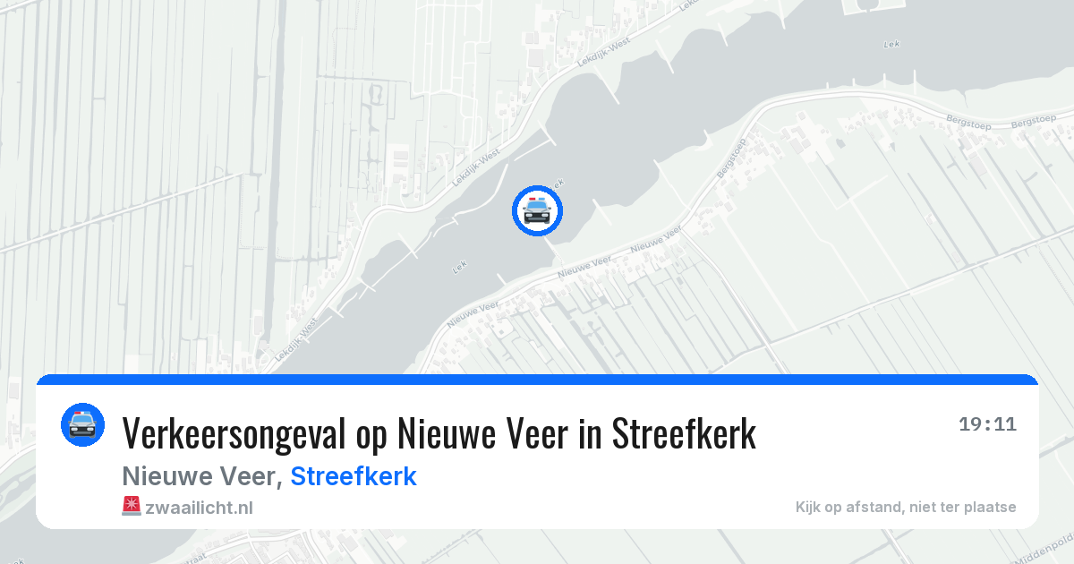 Verkeersongeval op Nieuwe Veer in Streefkerk — 9 jul 2026