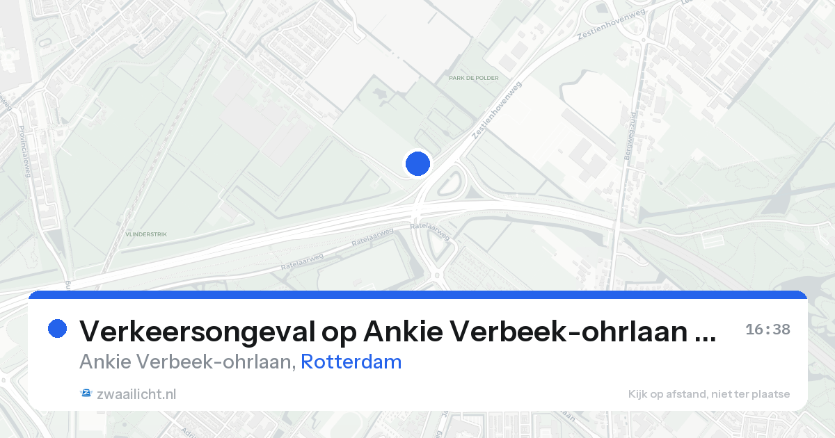 Verkeersongeval op Ankie Verbeek-ohrlaan in Rotterdam — 26 mei 2026
