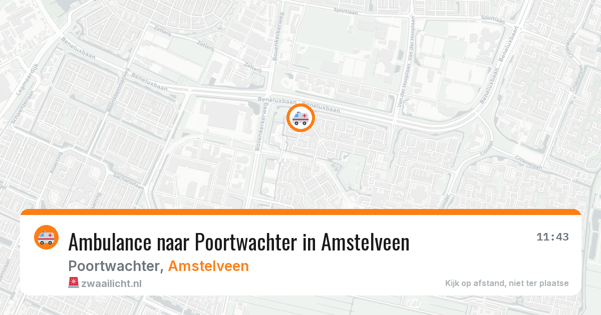 Ambulance naar Poortwachter in Amstelveen — 9 mei 2026