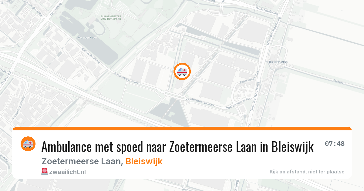 Ambulance met spoed naar Zoetermeerse Laan in Bleiswijk — 11 aug 2026