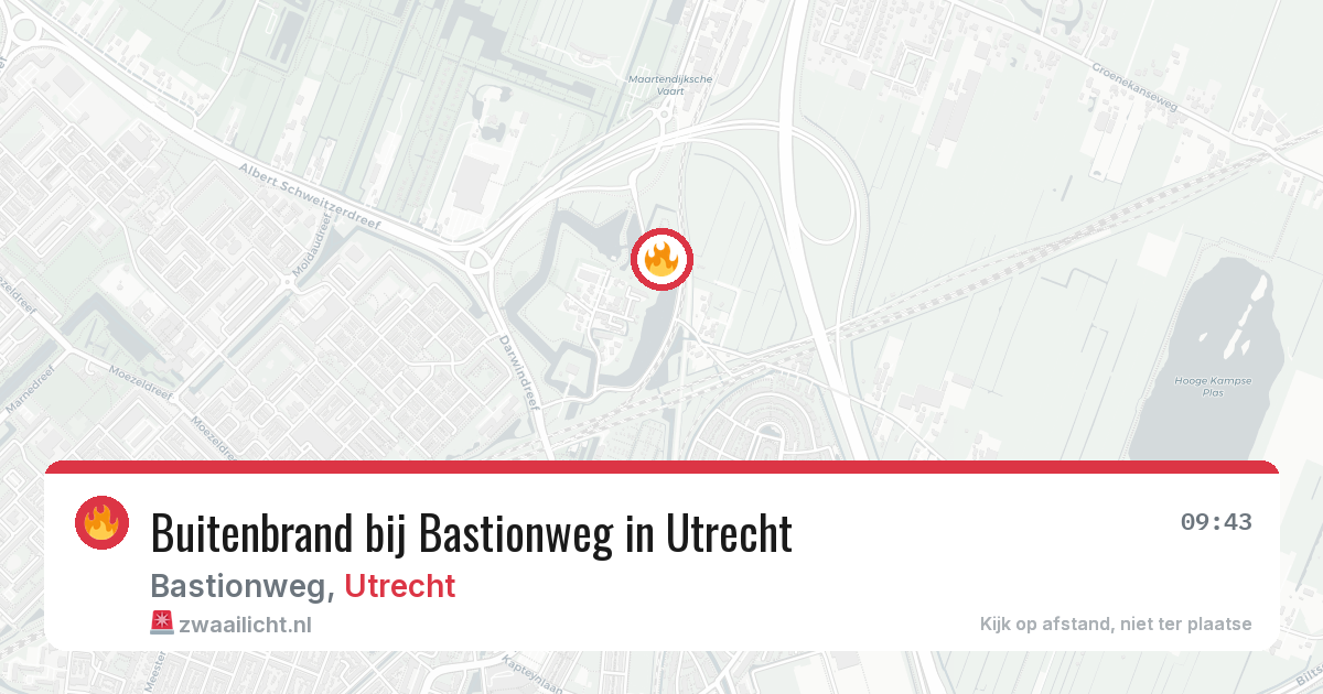 Buitenbrand bij Bastionweg in Utrecht — 20 apr 2026