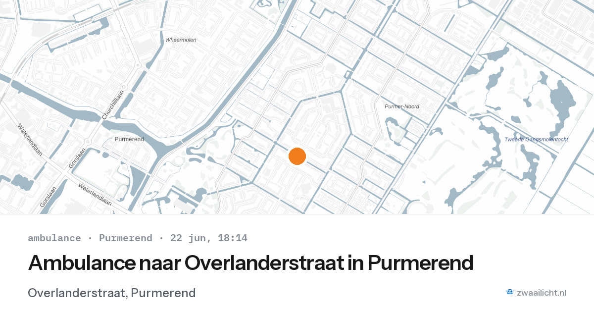 Ambulance naar Overlanderstraat in Purmerend — 22 jun 2026