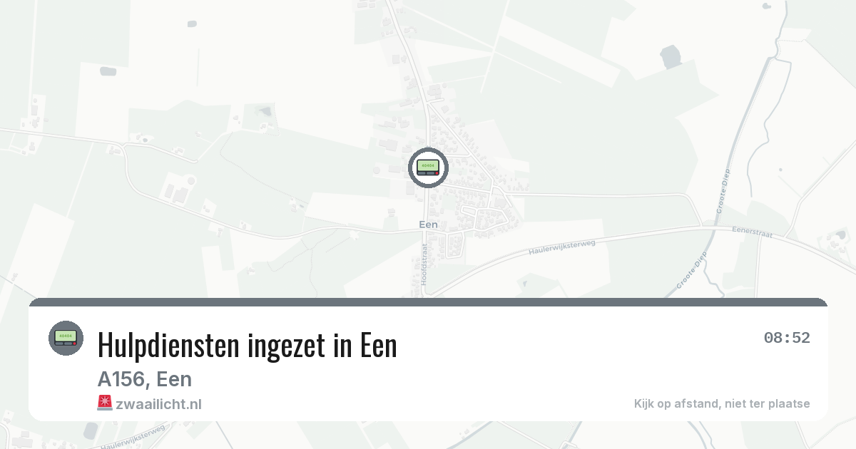 Hulpdiensten ingezet in Een — 3 mrt 2026 | 🚨 Zwaailicht.nl
