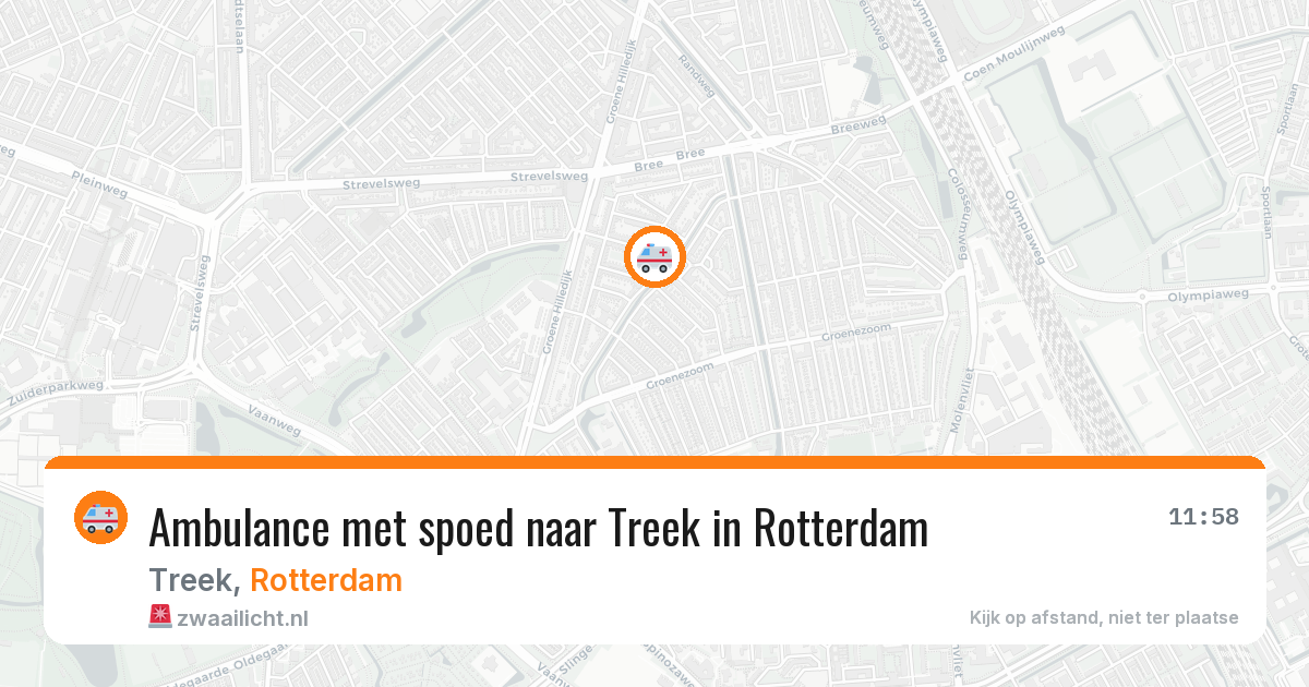 Ambulance met spoed naar Treek in Rotterdam — 10 aug 2026
