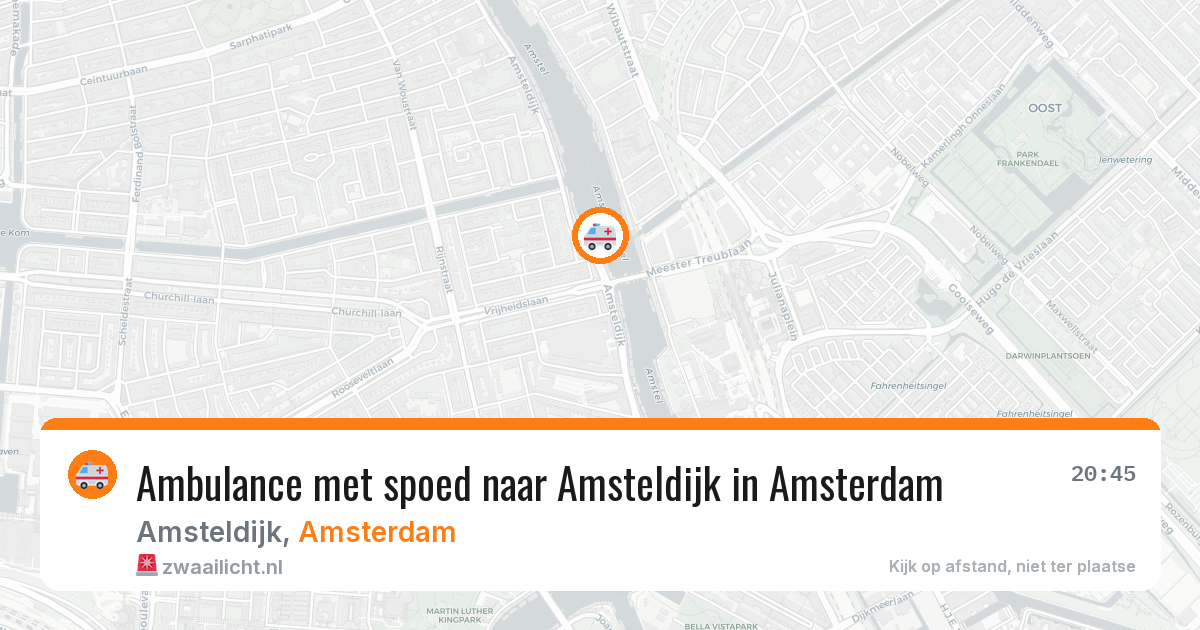 Ambulance met spoed naar Amsteldijk in Amsterdam — 14 aug 2026