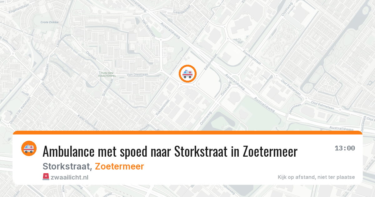 Ambulance met spoed naar Storkstraat in Zoetermeer — 22 jun 2026