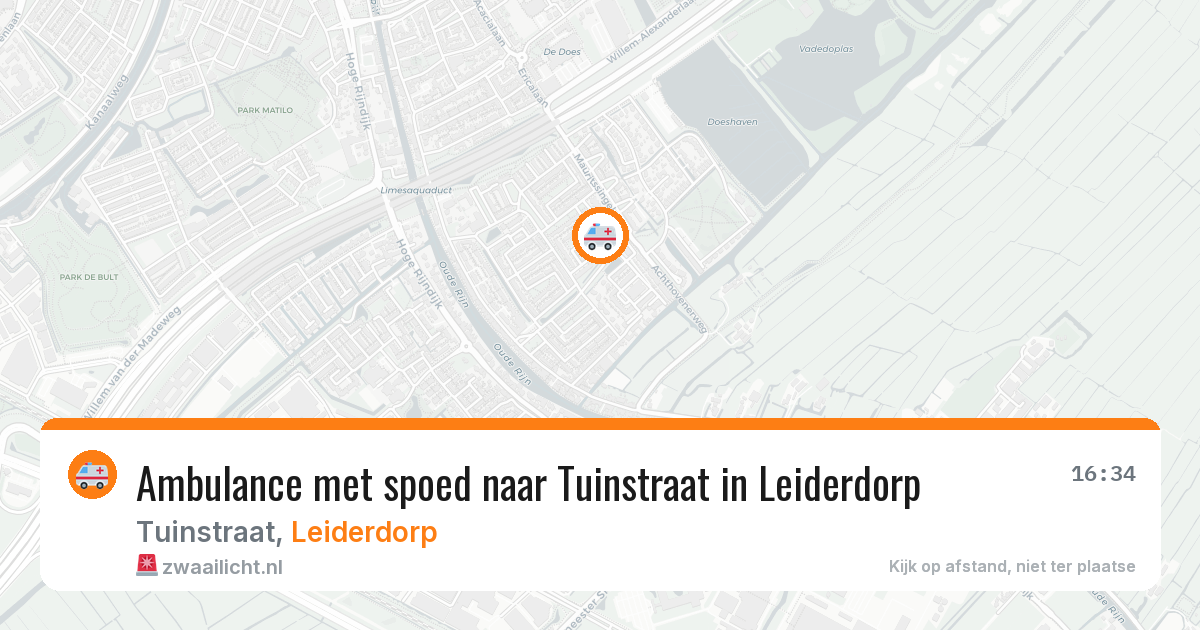 Ambulance met spoed naar Tuinstraat in Leiderdorp — 27 jul 2026