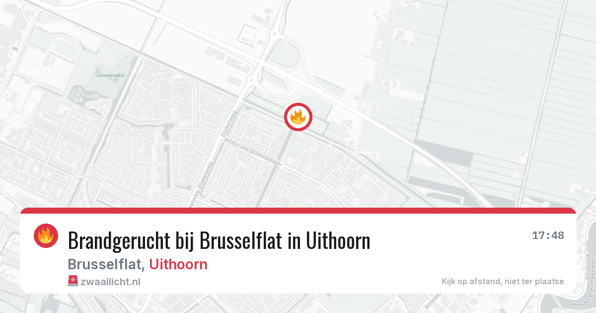 Brandgerucht bij Brusselflat in Uithoorn — 8 feb 2026