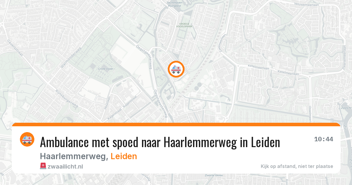 Ambulance met spoed naar Haarlemmerweg in Leiden — 2 aug 2026