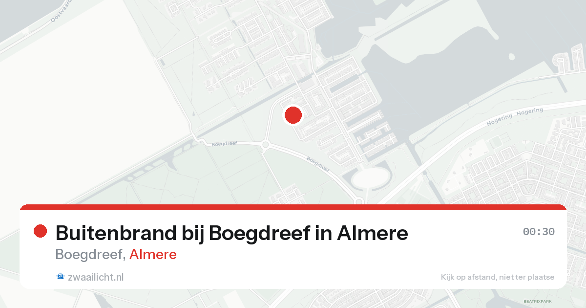 Buitenbrand bij Boegdreef in Almere — 24 aug 2026