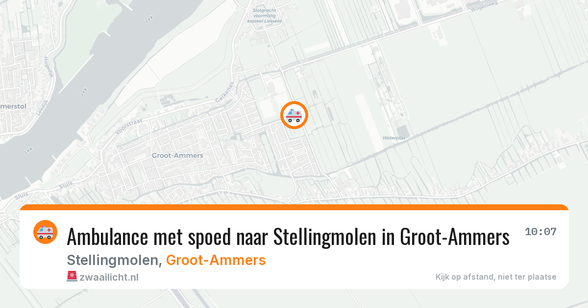 Ambulance met spoed naar Stellingmolen in Groot-Ammers — 24 mrt 2026