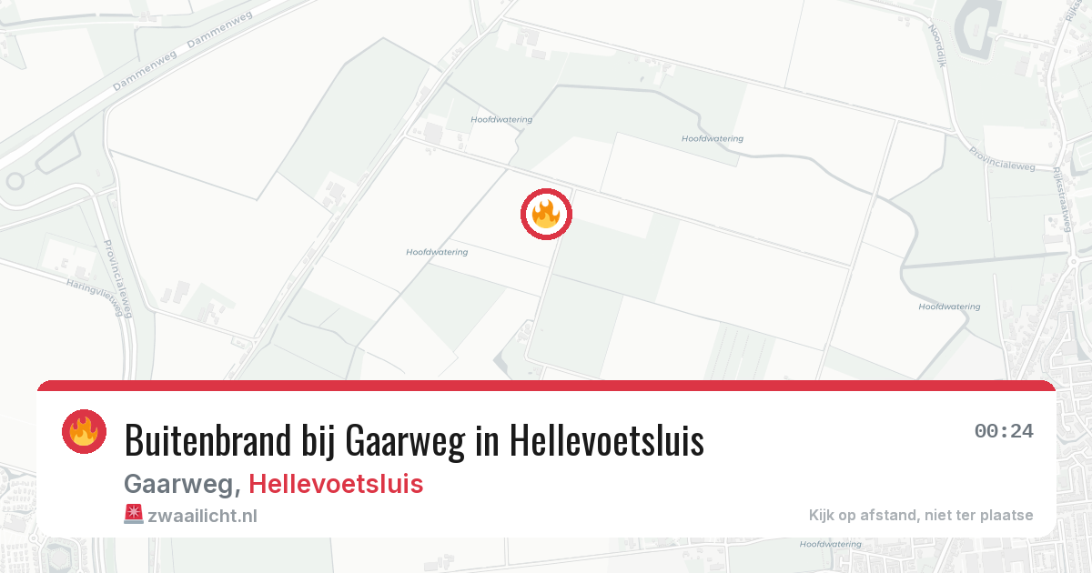 Buitenbrand bij Gaarweg in Hellevoetsluis — 16 mrt 2026
