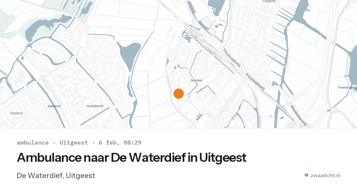 Ambulance naar De Waterdief in Uitgeest — 6 feb 2026