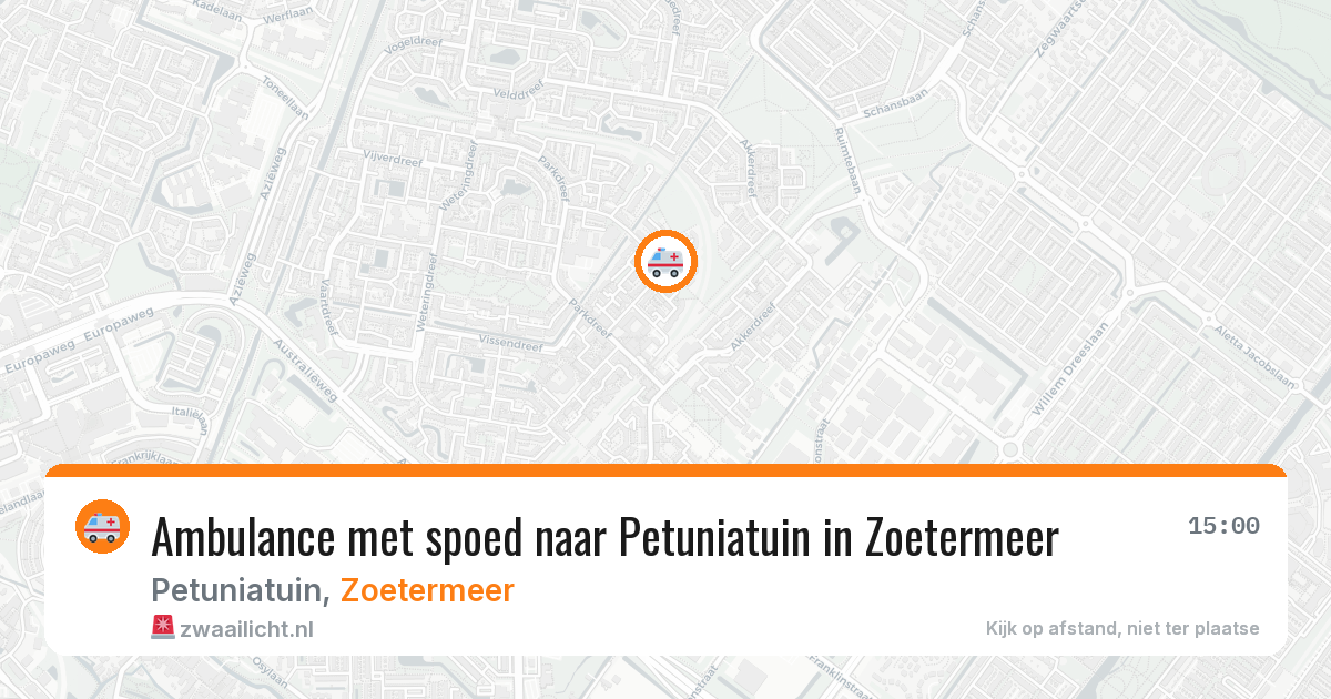 Ambulance met spoed naar Petuniatuin in Zoetermeer — 22 jun 2026