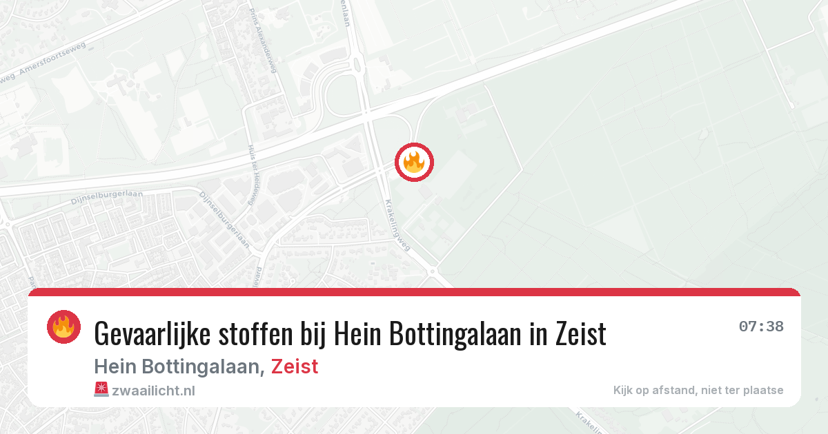 Gevaarlijke stoffen bij Hein Bottingalaan in Zeist — 4 jun 2026