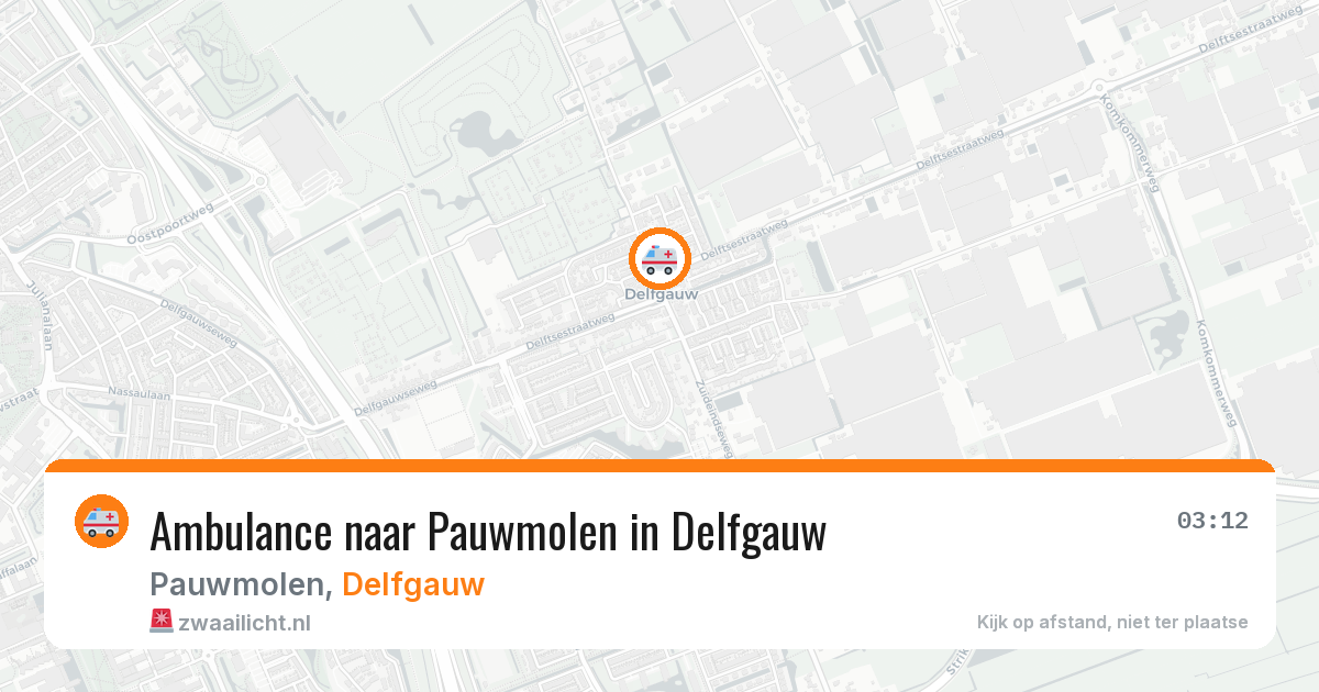 Ambulance naar Pauwmolen in Delfgauw — 23 jun 2026