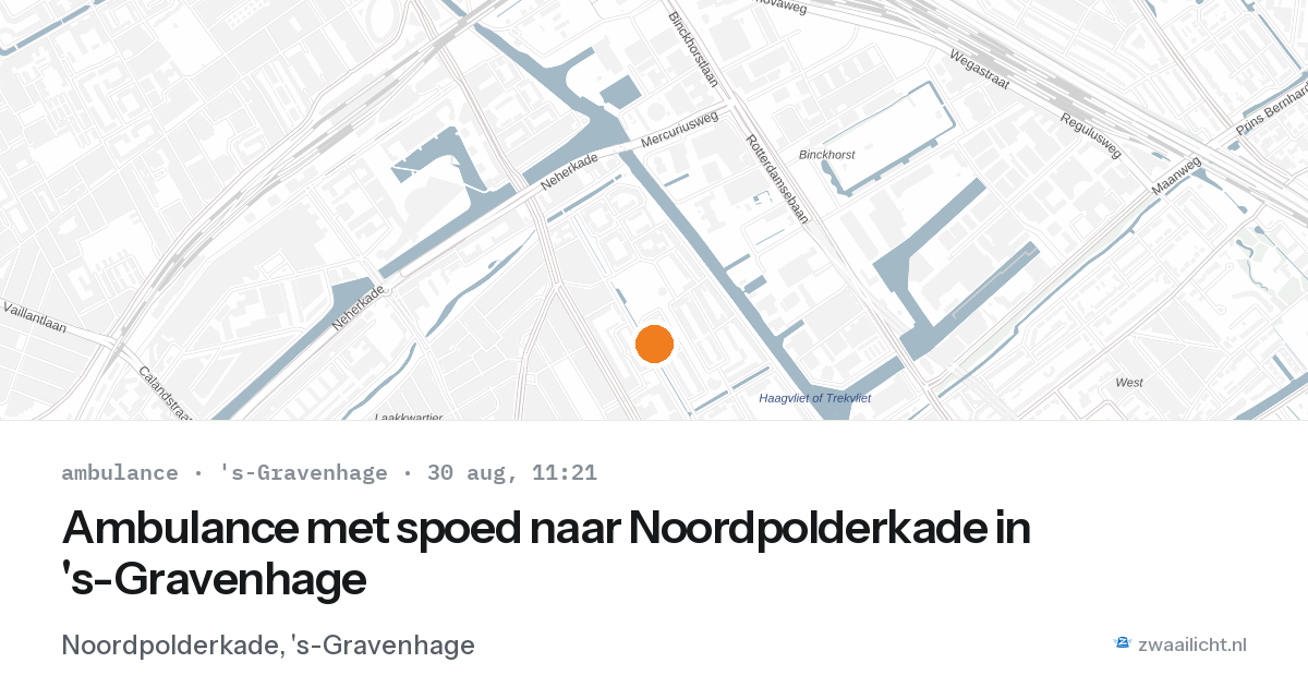 Ambulance met spoed naar Noordpolderkade in 's-Gravenhage — 30 aug 2026
