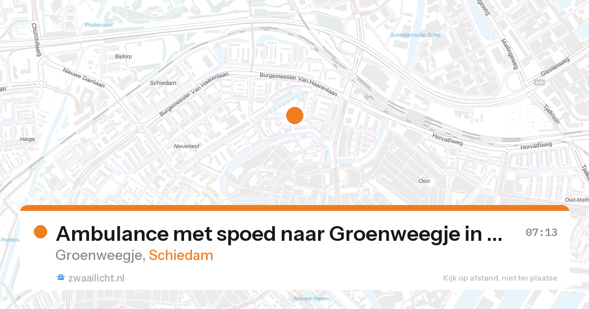 Ambulance met spoed naar Groenweegje in Schiedam — 28 aug 2026