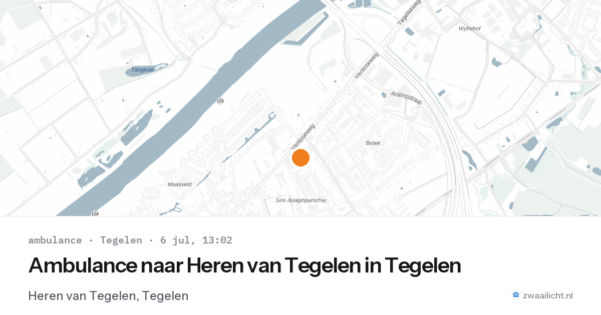 Ambulance naar Heren van Tegelen in Tegelen — 6 jul 2026