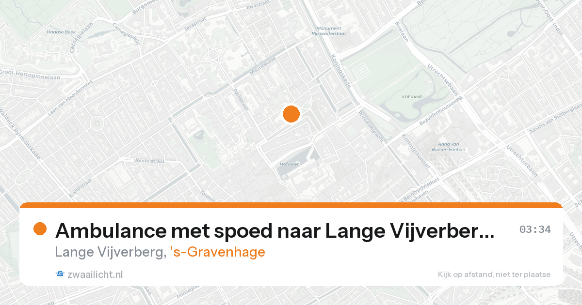 Ambulance met spoed naar Lange Vijverberg in 's-Gravenhage — 26 aug 2026