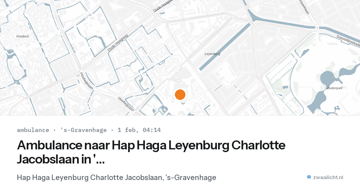 Ambulance naar Hap Haga Leyenburg Charlotte Jacobslaan in 's-Gravenhage — 1 feb 2026