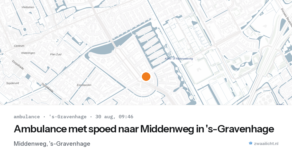 Ambulance met spoed naar Middenweg in 's-Gravenhage — 30 aug 2026