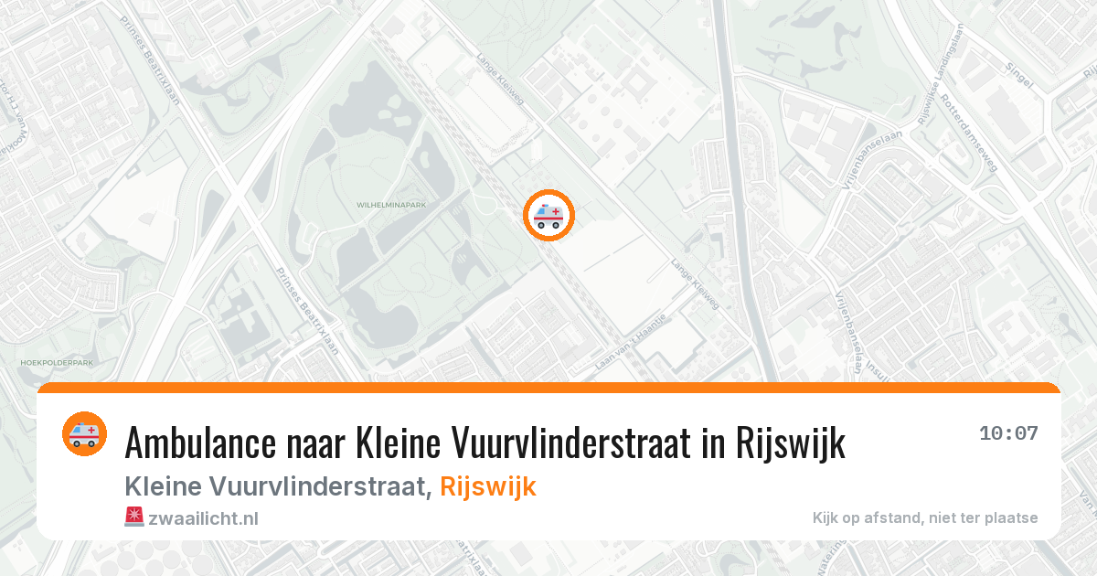 Ambulance naar Kleine Vuurvlinderstraat in Rijswijk — 7 aug 2026