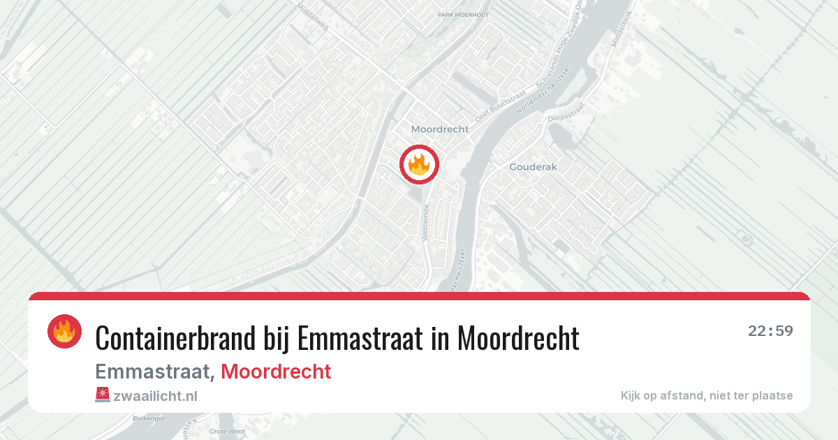 Containerbrand bij Emmastraat in Moordrecht — 23 mei 2026