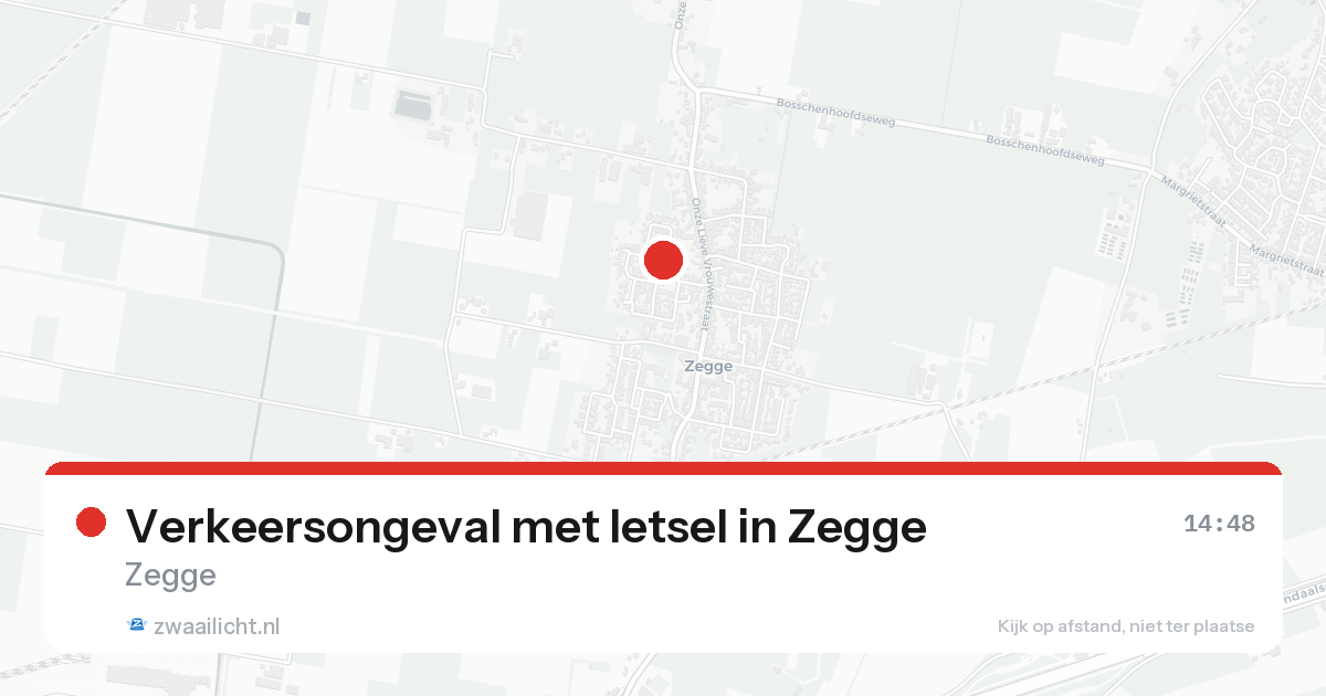 Verkeersongeval met letsel in Zegge — 16 aug 2026