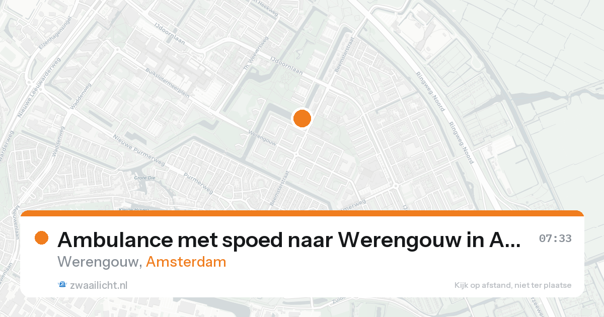 Ambulance met spoed naar Werengouw in Amsterdam — 16 aug 2026