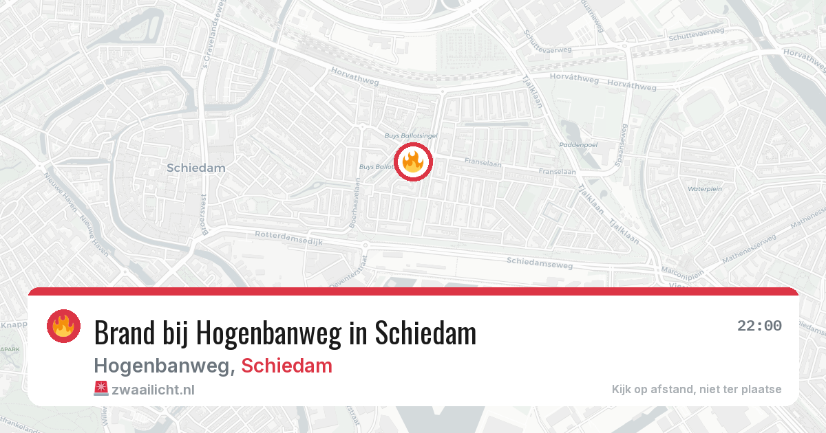 Brand bij Hogenbanweg in Schiedam — 15 jun 2026