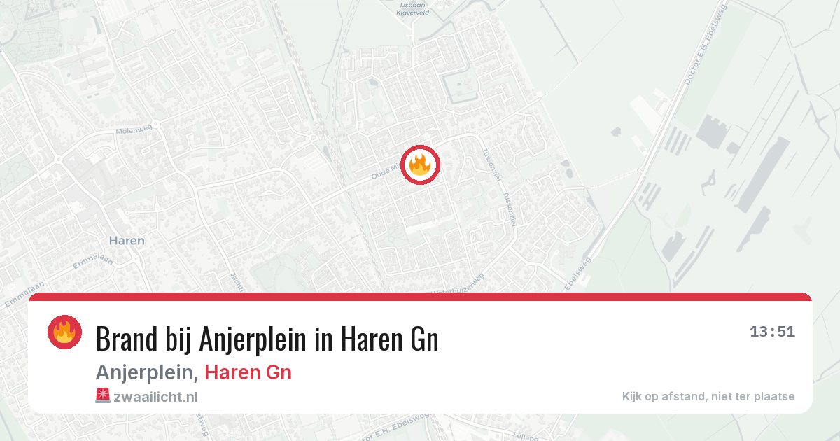 Brand bij Anjerplein in Haren Gn — 5 jun 2026