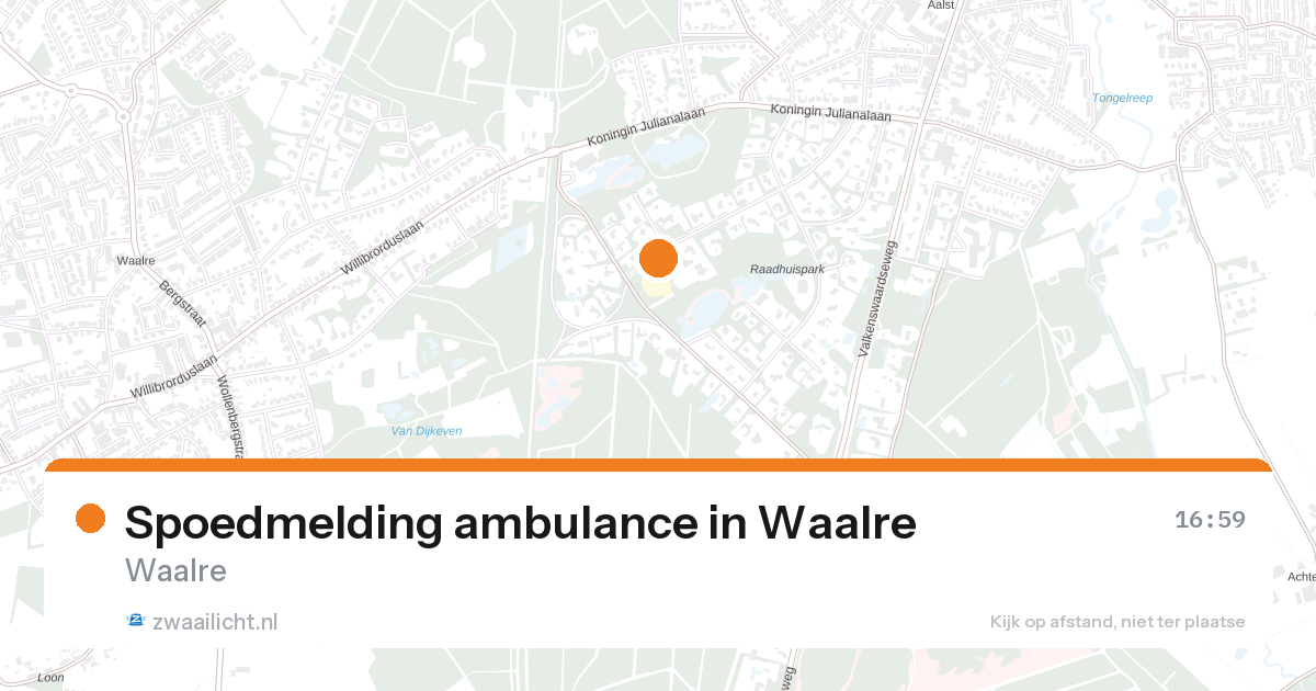 Spoedmelding ambulance in Waalre — 25 aug 2026