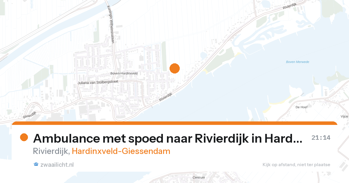 Ambulance met spoed naar Rivierdijk in Hardinxveld-Giessendam — 27 aug 2026