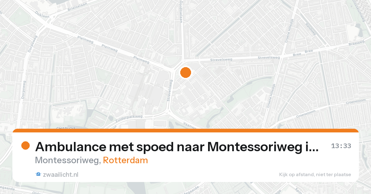 Ambulance met spoed naar Montessoriweg in Rotterdam — 15 aug 2026