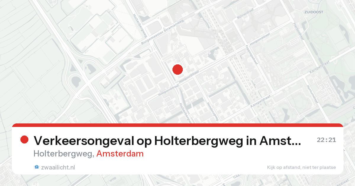 Verkeersongeval op Holterbergweg in Amsterdam — 23 aug 2026