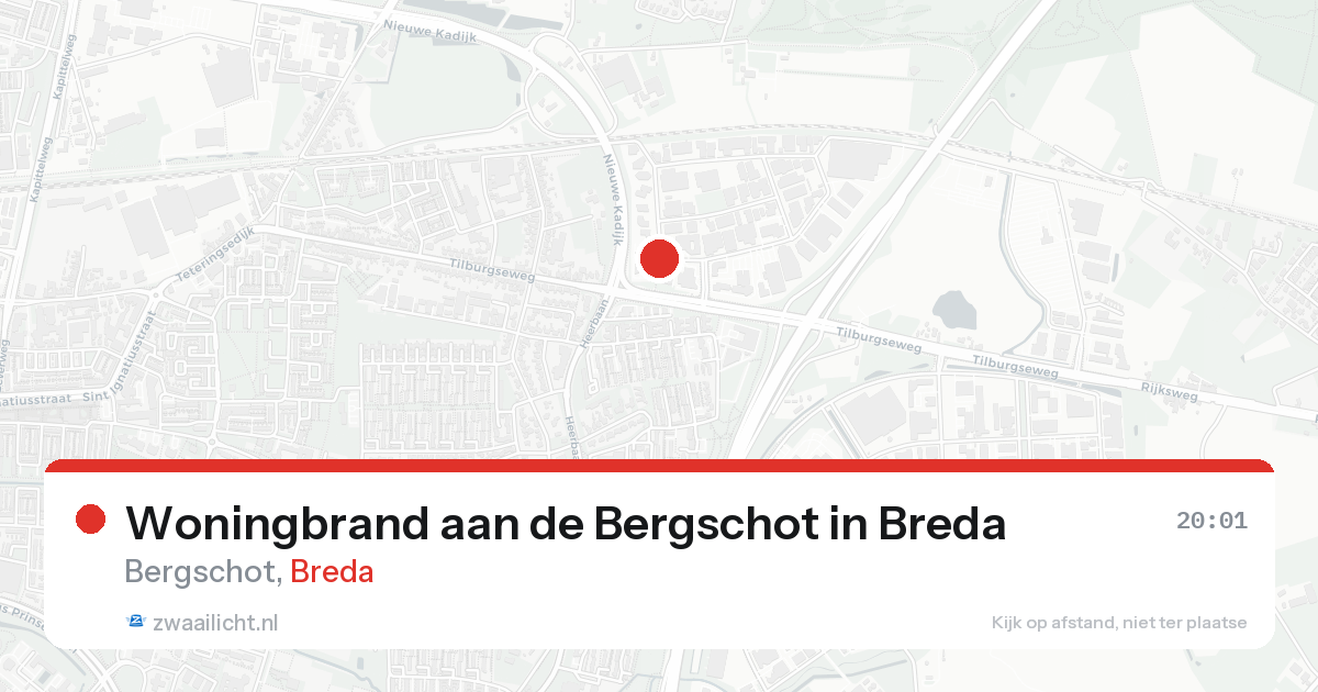 Woningbrand aan de Bergschot in Breda — 16 aug 2026